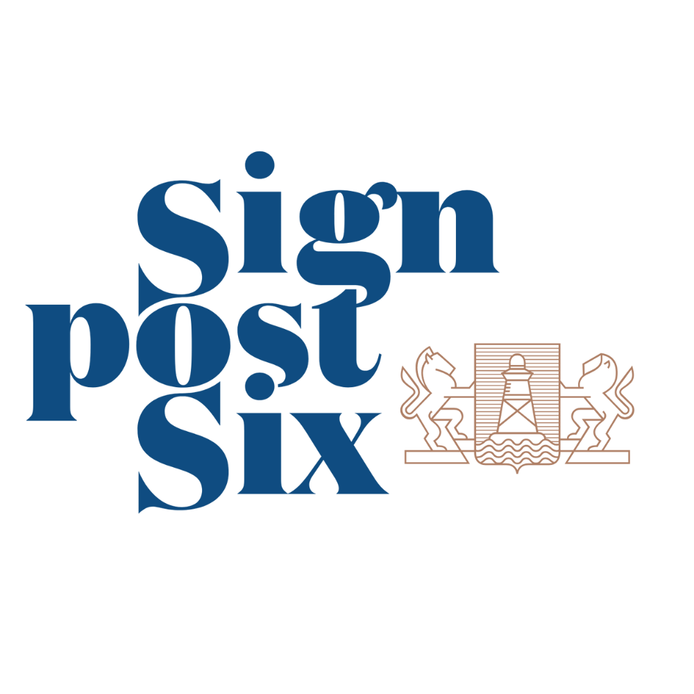 Signpost Six Logo with Emblem 